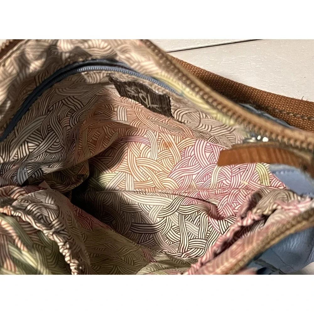 The Sak Vintage Sacks 5th Avenue Blue Leather Crossbody Bag